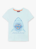 Blue T-shirt with shark pattern ZUZAGE1 / 21E3PGL3TMC614