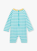 Turquoise and white striped swimsuit FISOLOMON / 23E4BGM2CBB001
