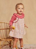 Ecru twill pinafore dress with floral and fox print GAGINA / 23H1BFD1CHS001