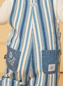 Blue and white denim dungarees with stripe print LADEREK / 24H1BGJ1SALP274