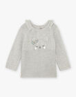 Baby girl's mottled grey knitted sweater BAORELIE / 21H1BFO1PUL943