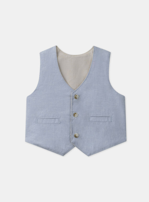 Water blue CARDIGAN WHITHOUT SLEEVES MAEDOUARD / 25E1BGL1CSM213