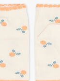 Low socks vanilla with clementine jacquard print FLAZETTE / 23E4PFO1SOB114