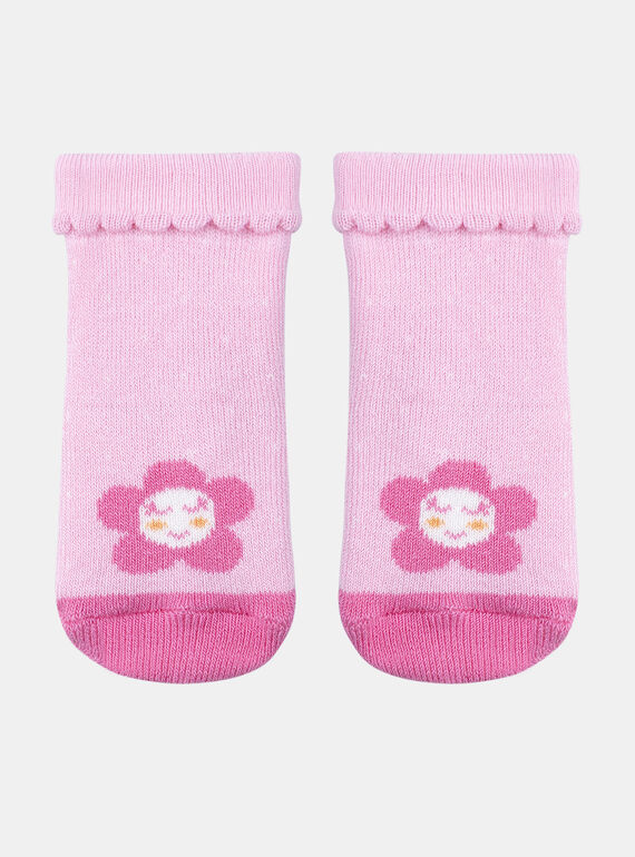 Pink flower socks KABRITNEY / 24E4BF33SOQD314