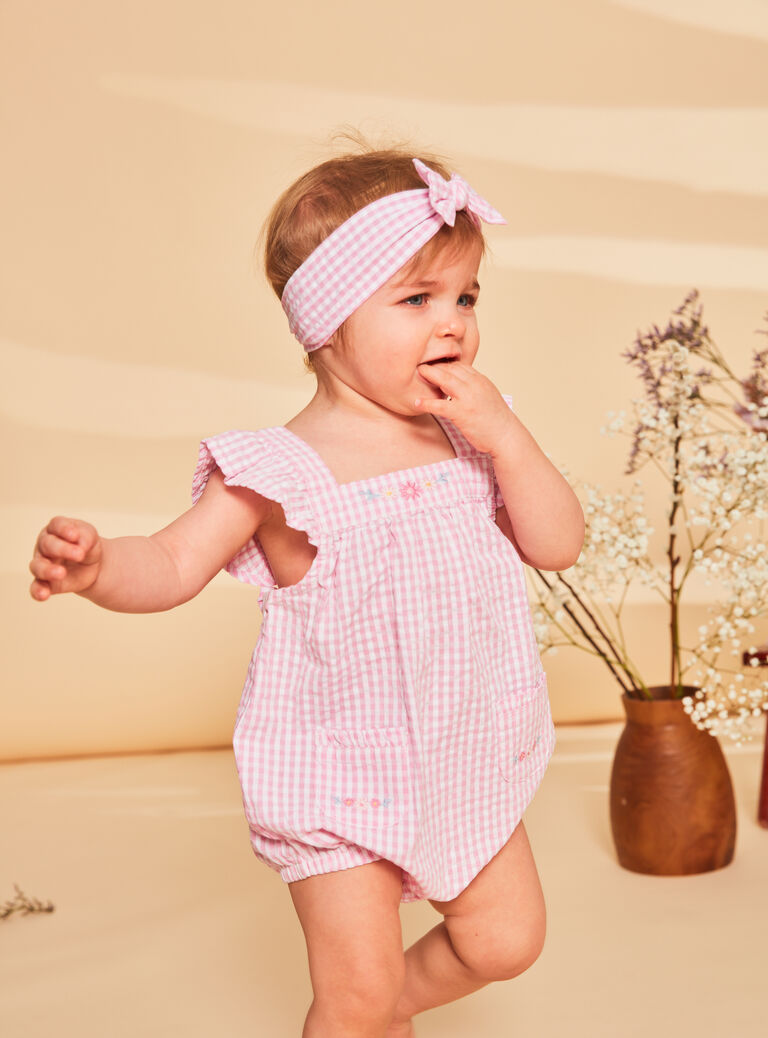 Ecru headband with gingham print Ecru headband with gingham print FASINDY / 23E4BFS2BAN001
