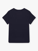 Navy blue T-shirt with dinosaur design for child boy CYDOAGE2 / 22E3PGT2TMC070