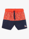 Orange swim shorts with shark print KLUBORDAGE / 24E4PGG4MAIC234