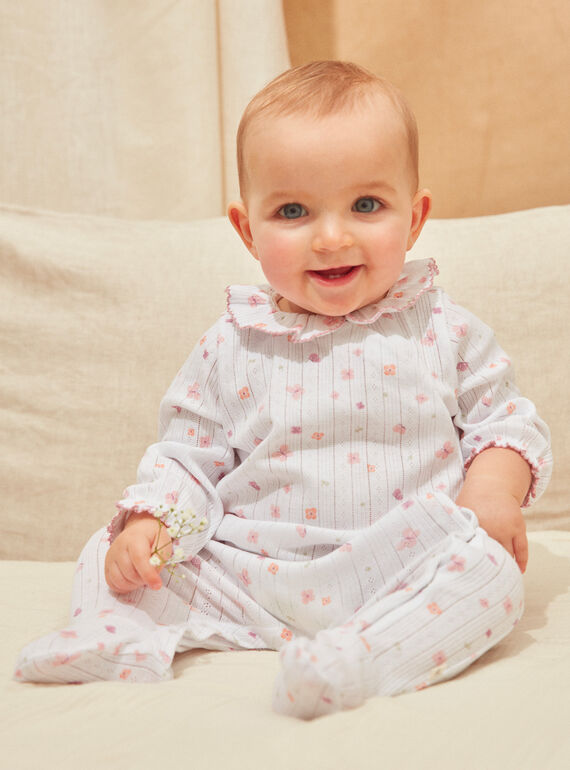 Sleepsuit in printed pointelle KOKO / 24E0NFM1GRE000