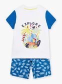 Child boy's ecru and blue jungle print pajamas CAJAGE / 22E5PG54PYJ001