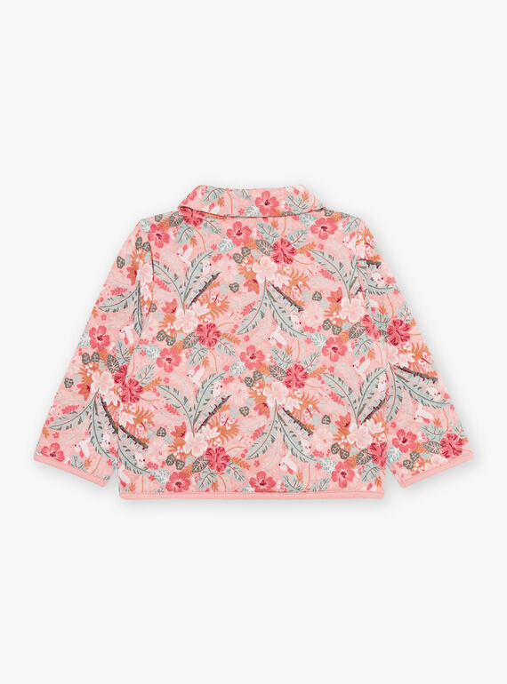 Old pink quilted jacket with flower print FAIMIMI / 23E1BFD2CARD318