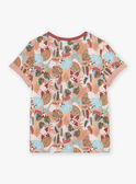 Peach tropical print T-shirt FICHEMAGE / 23E3PGD1TMC413