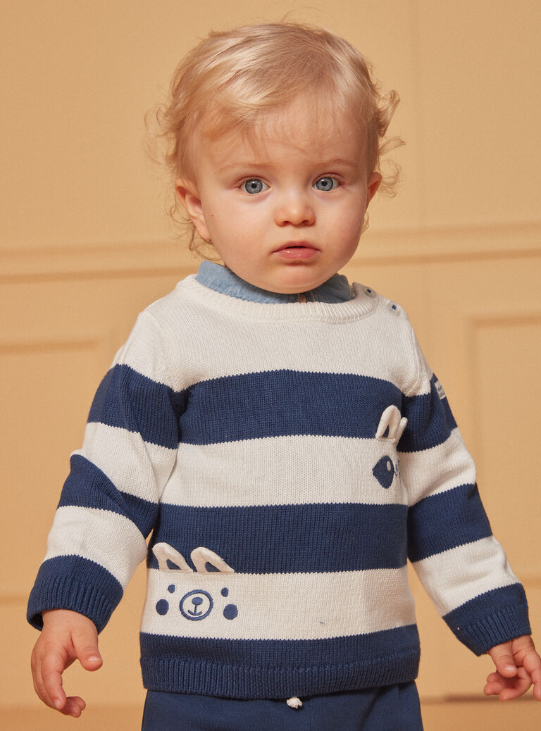 Blue and white striped sweater Blue and white striped sweater LADAEL / 24H1BGJ1PUL001