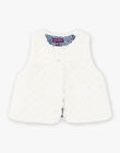 Baby girl's ecru faux fur sleeveless cardigan BAKARINE / 21H1BFL1CSM001