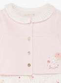 White and pink sleep suit and cardigan baby girl BONITA / 21H0NF42ENS301