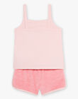 Child girl pink tank top and shorts set CRUFETTE / 22E2PFS2ENSD310