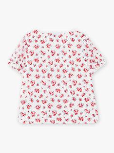 Child girl ecru floral print blouse CIBARETTE / 22E2PF82CHE001