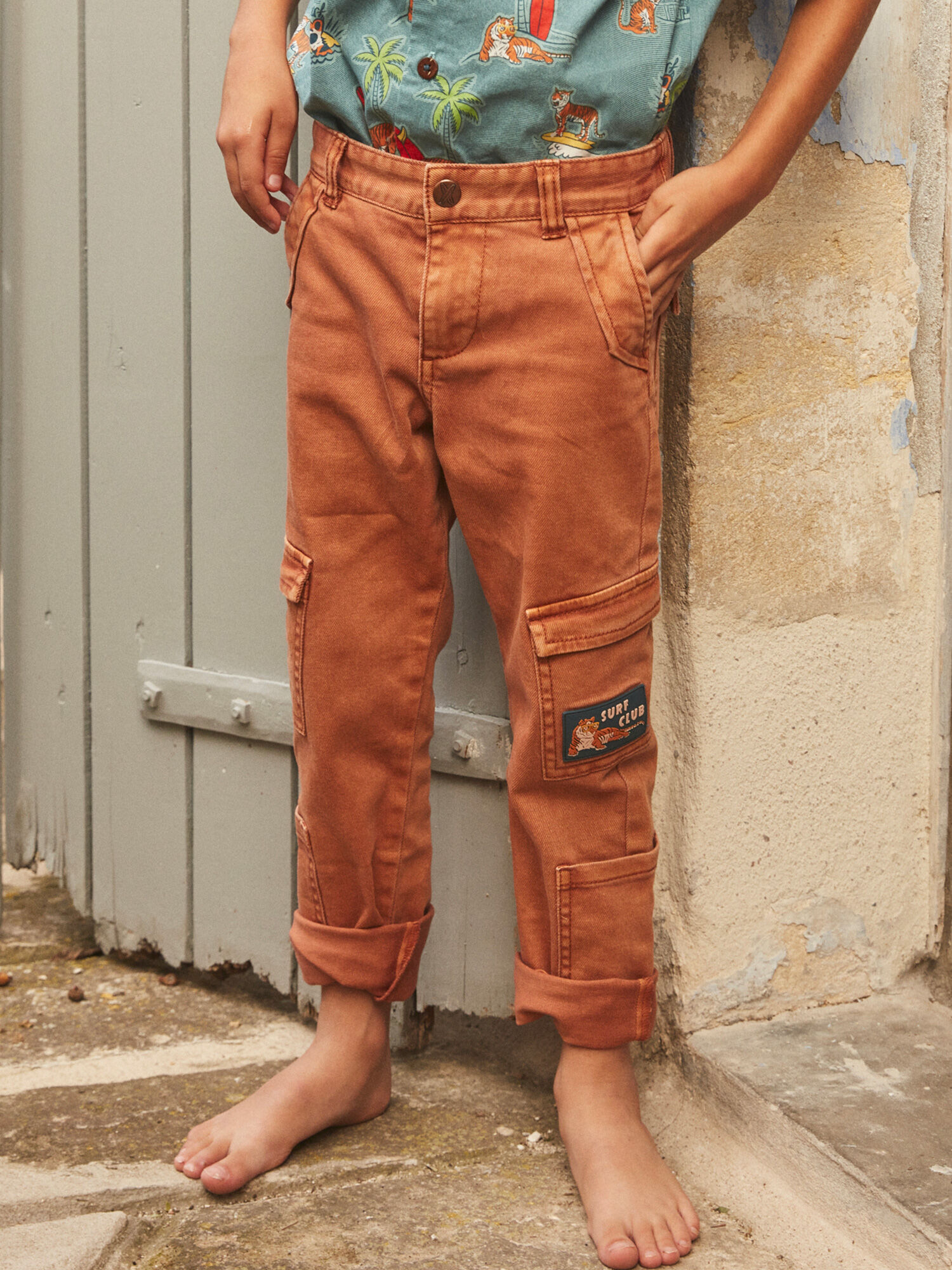 Boys orange shop cargo pants