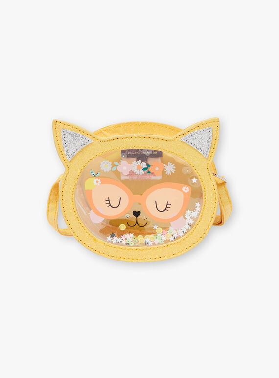 Yellow shoulder bag cat head animation ZITRONETTE / 21E4PFO1BESB104