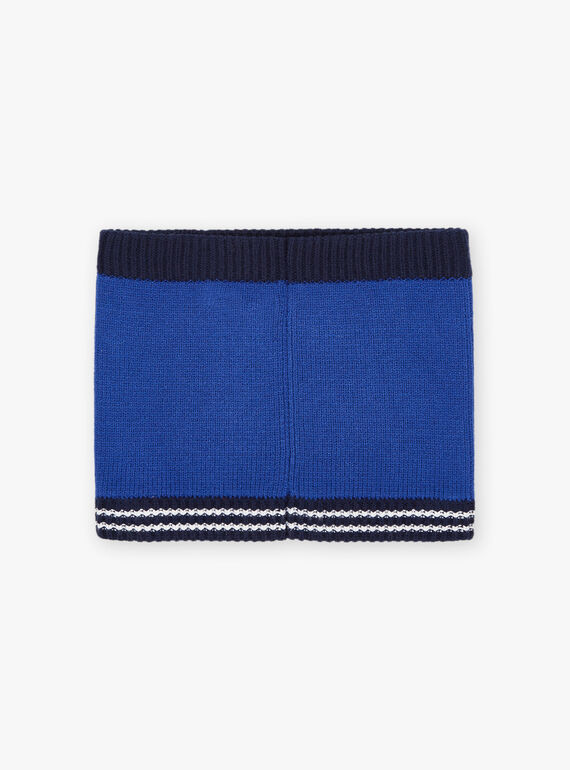 Three-colored snood in navy, white and bright blue ribbing DICOUAGE / 22H4PGG1SNOC207