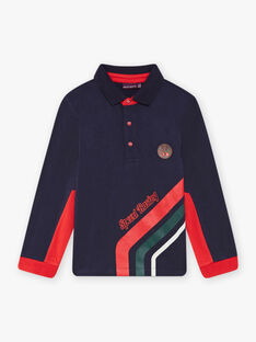Navy blue and red striped polo shirt child boy BOCOLAGE / 21H3PGM1POLC228