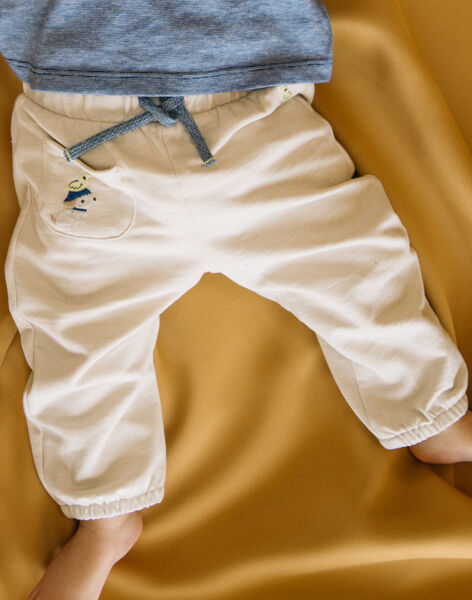 Neojog pants in light mottled beige fleece DABAUREL / 22H1BG51PANA011