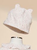 Sleep suit and its velvet hat in powder pink and off white  23E5BF91GRE001