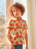 Orange polo shirt with palm tree leaves KLEPOLAGE / 24E3PGO1POL000