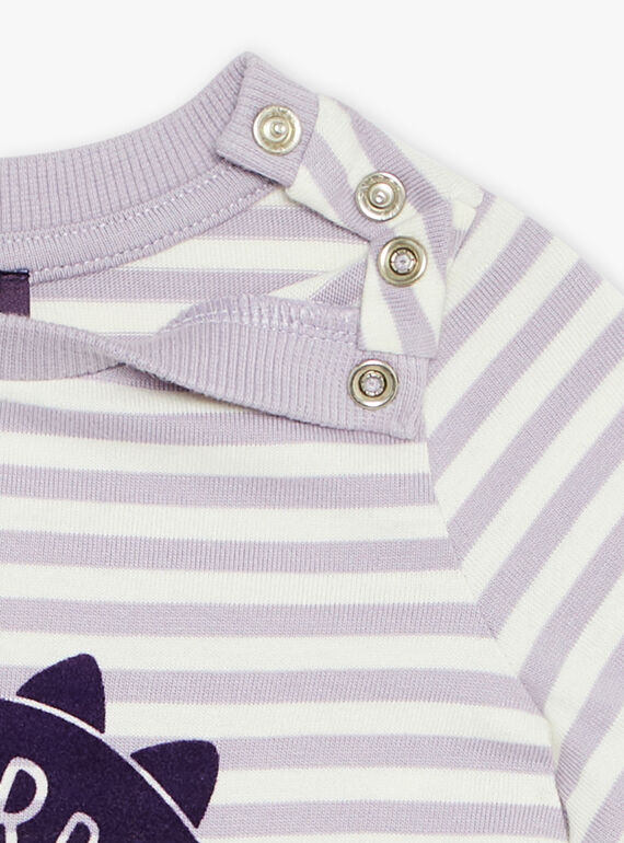 Lilac short sleeves striped t-shirt FAOCTAVE / 23E1BGO1TMCH700