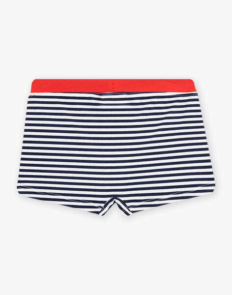Child boy navy blue striped swim shorts CYRAYAGE / 22E4PGO5MAI622