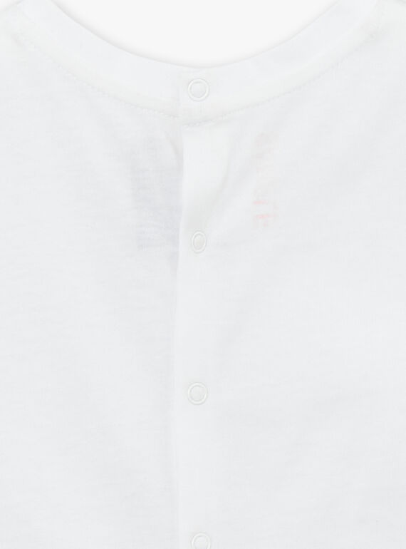 Navy blue poplin playsuit with multicoloured leaves and fish print KAYANIS / 24E1BGS1CBL070