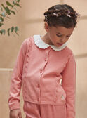Pink knitted cardigan with floral embroidery KRIKETTE 1 / 24E2PFB2CAR415