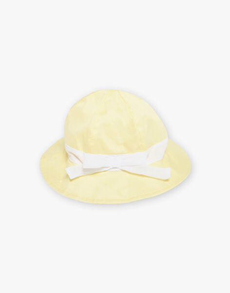 Baby girl sunny yellow muslin and satin hat CYEMY / 22E4BF31CHA102