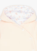 Rose dragée birth hooded jacket in tubique and jersey KORNELIA / 24E0CF11VESD310