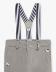 Baby boy sage green linen pants with suspenders CYBARTEL / 22E1BG11PANG610