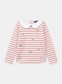 Pink tube-knit sailor T-shirt KRIMETTE 1 / 24E2PFB1TML001