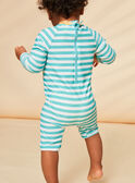 Turquoise and white striped swimsuit FISOLOMON / 23E4BGM2CBB001