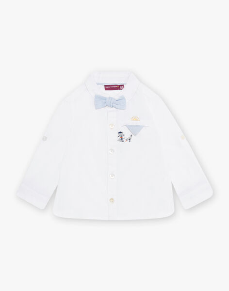Baby boy white bow tie formal shirt CYBEAR / 22E1BG11CHM000