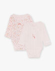 2 soft pinks bodysuits with floral and koala print FORESTA / 23E0NF61BOD321