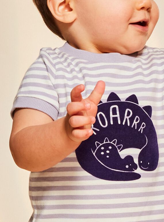 Lilac short sleeves striped t-shirt FAOCTAVE / 23E1BGO1TMCH700