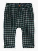 Bottle-green twill pants with check print GAPOUTOU / 23H1BGQ1PANG611