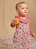 Off-white and red corduroy dungarees with floral print GAGAELLE / 23H1BFD1SAL001