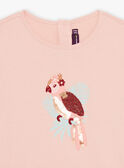 Pale pink t-shirt with parrot print FITETETTE / 23E2PFD2TMCD300