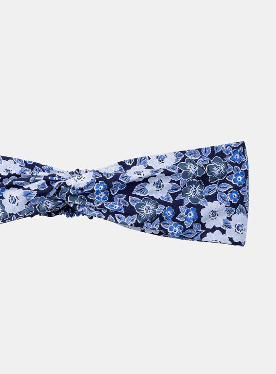 Blue and white headband with floral print LEVAGLETTE / 24H4PFJ1BAN070