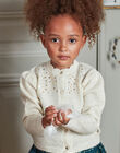 Ecru cardigan with sequins child girl BIUCARETTE / 21H2PFR1CAR001