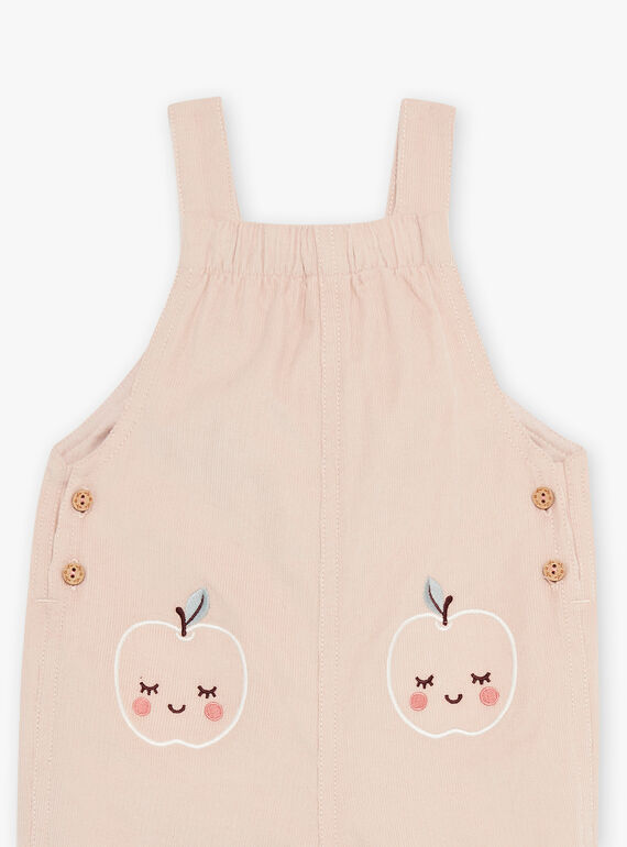 Beige and pink velvet dungarees DAKLELIA / 22H1BFR1SAL801