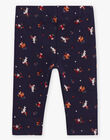 Navy blue leggings with fancy print DAOMY / 22H4BFX1CAL070