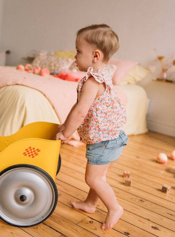 Baby girl blue denim shorts CAPHILIPA / 22E1BFM1SHOP272