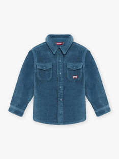 Child boy blue velvet embroidered overshirt BOTILAGE / 21H3PGO1SCHC233