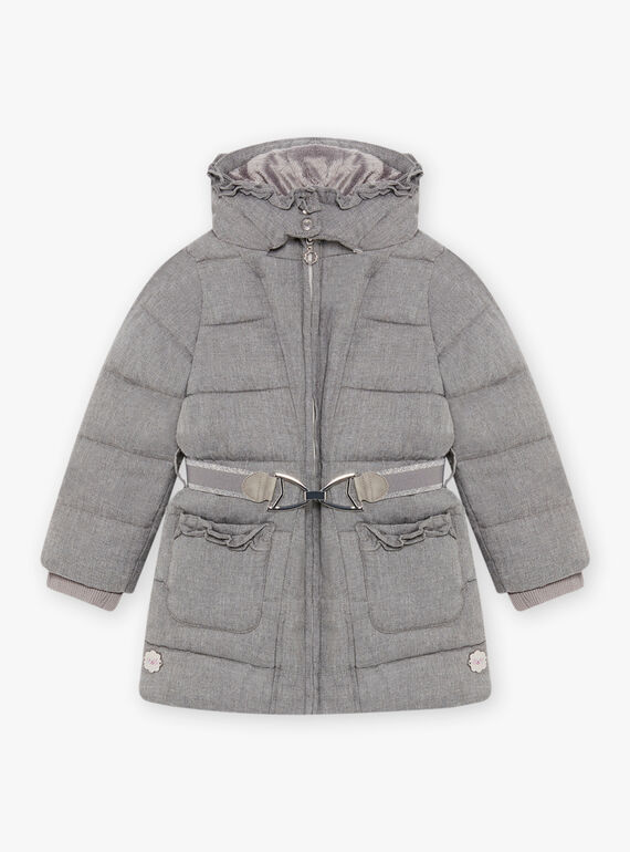 Child girl mouse grey hooded down jacket BLOZIKETTE / 21H2PFE3D3E904