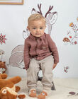 Baby Boy's Brown and Beige Checked Pants BALAUREL / 21H1BGJ1PAN811